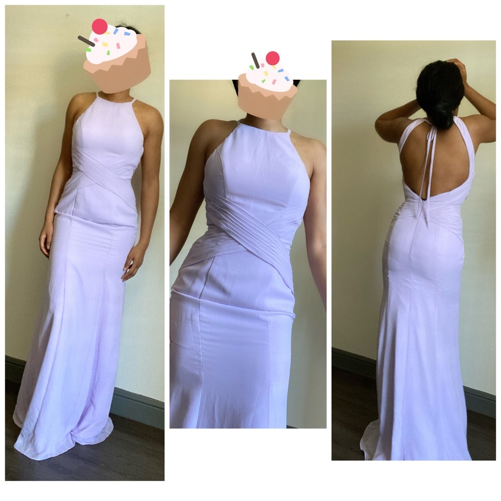 Lilac mermaid style maxi dress
